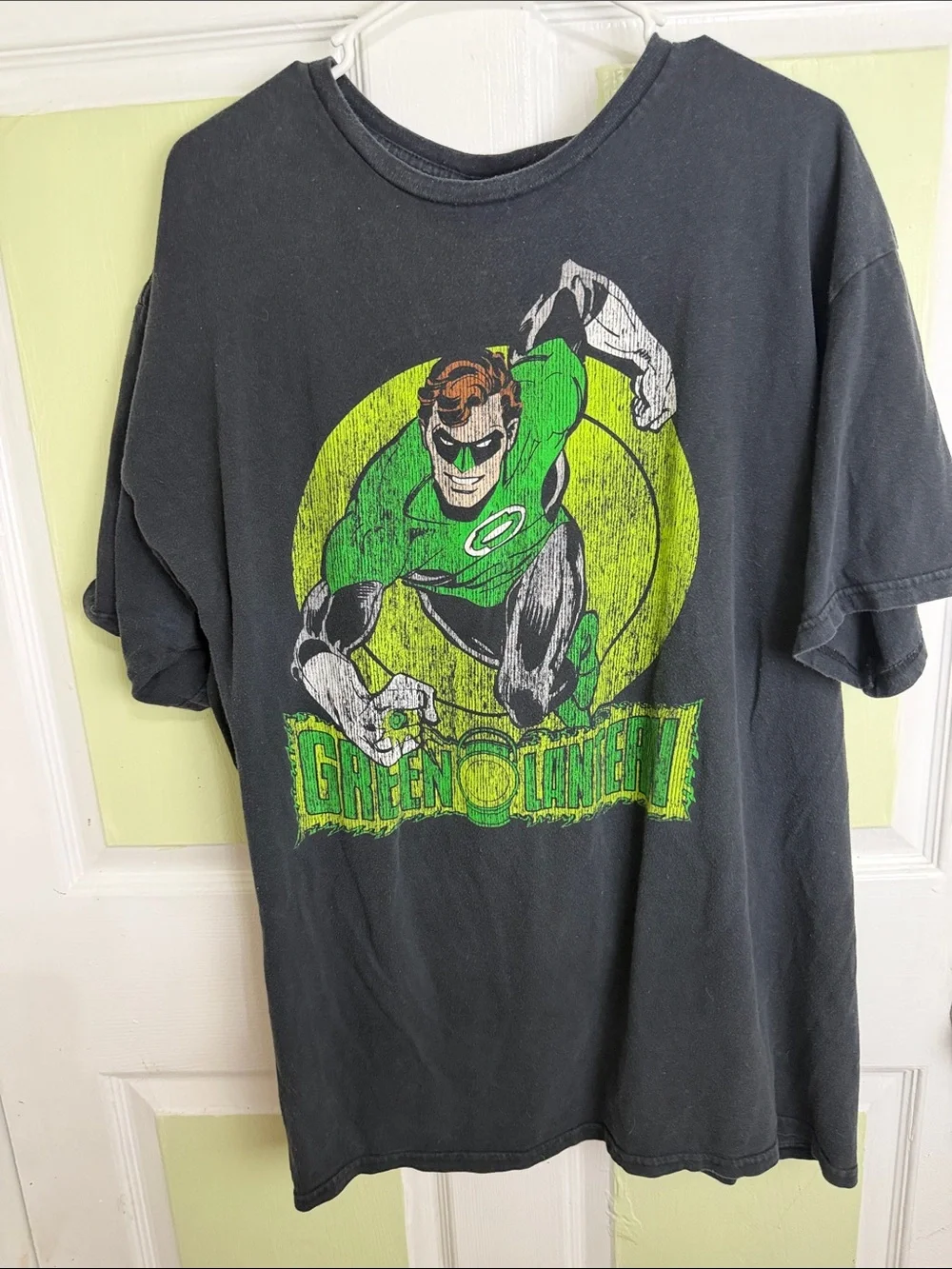 (2356) DC Comics Black Green Lantern Graphic Tee - Black and Green, Size: XL